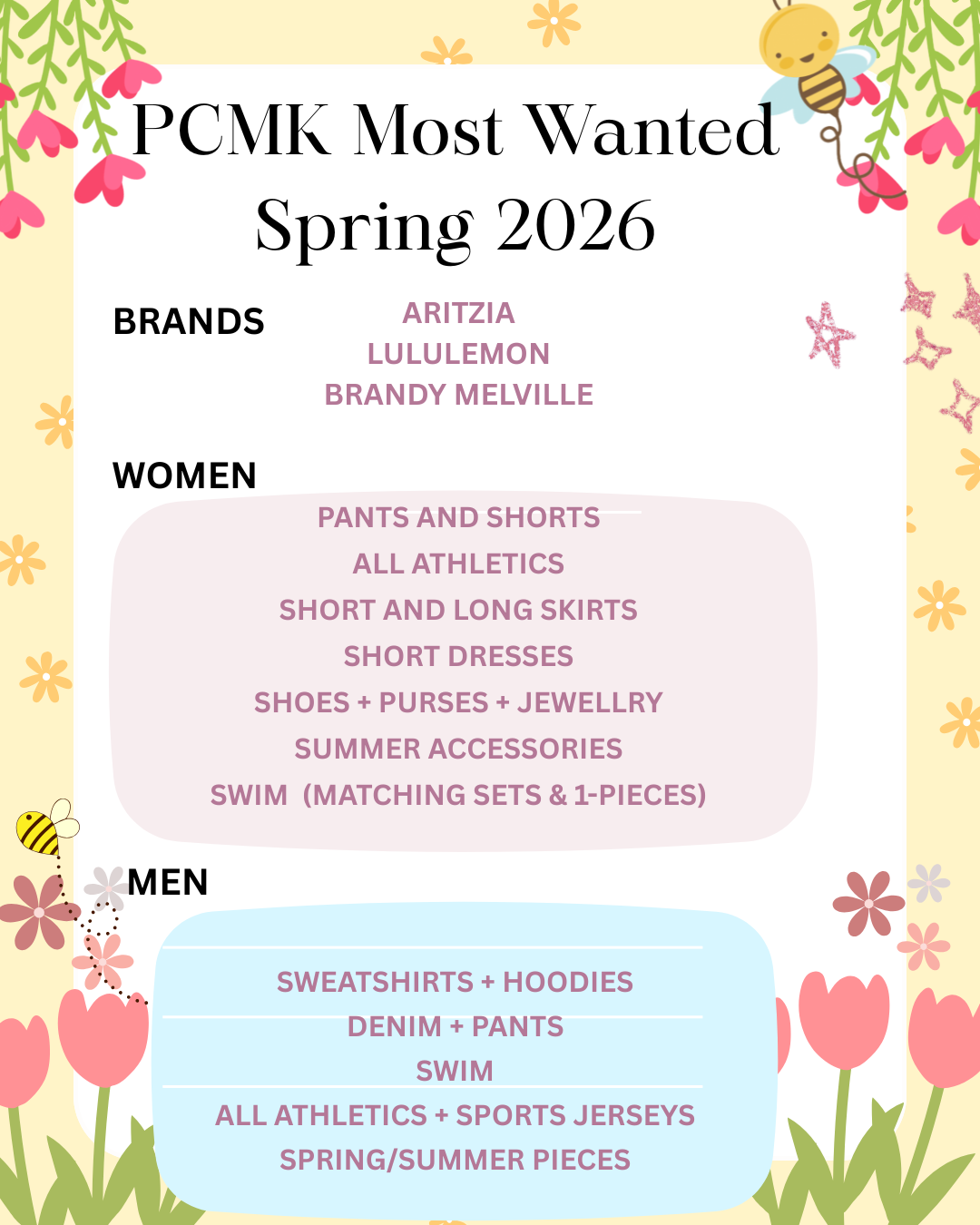 List of items that Plato's Closet Markham wants to buy from customers